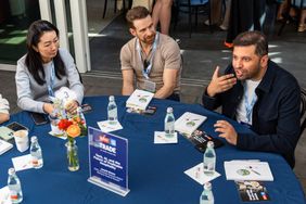 Junaid Shams leading a roundtable discussion.