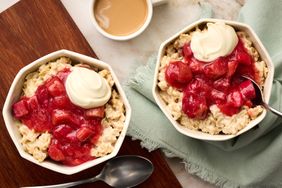 Baked Rhubarb Compote with Creme Fraiche