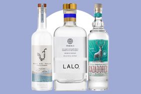 Three tequila bottles displayed side by side each with distinct branding and labels