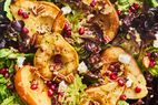 Brown Butter Pear Salad with Goat Cheese and Pomegranate Seeds