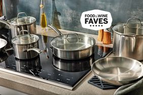 Calphalon Classic Stainless Steel Cookware Set on kitchen stove