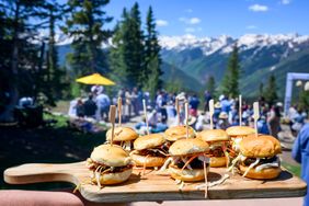Sliders being served at the Food & Wine Aspen Classic.