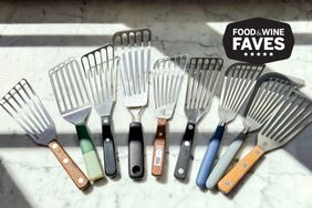 Fish spatulas displayed on counter