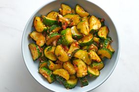 A bowl of quick cucumber kimchi