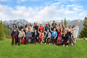 A group of at the top of the mountain during the Food & Wine Classic in Aspen.