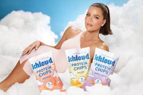 Khloe Kardashian with Kloud protein chips. 