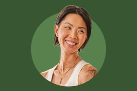 Kristen Kish smiling against a green background