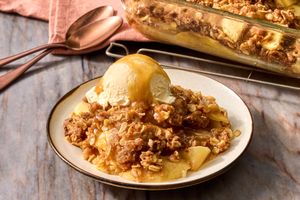 Miso Salted Caramel Apple Crisp