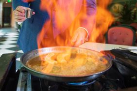 Bananas Foster being made at Brennan's.