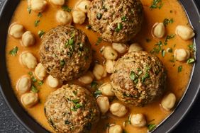 Pork Meatballs with Red Pepper–Yogurt Sauce