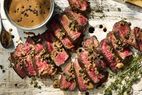 Seared Steak with Peppercorn Sauce