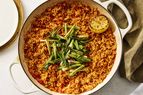 Skillet Red Rice with Charred Scallions