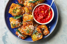 Toasted St. Louis Ravioli with Marinara and Crispy Herbs