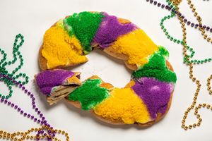 Traditional king cake by Brennan's.
